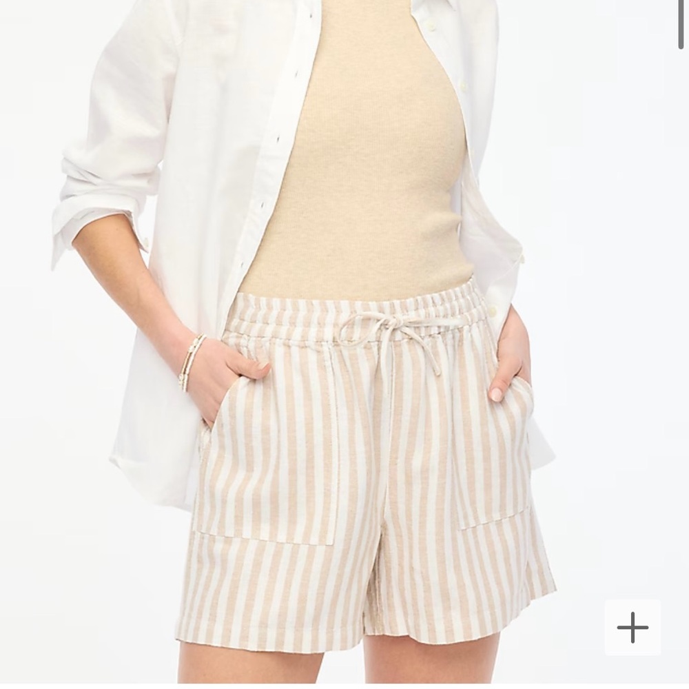J.Crew Factory linen blend drawstring short. Size M